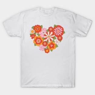 Retro hippie print with flowers T-Shirt